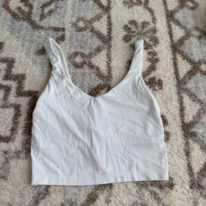 White cropped athletic tank